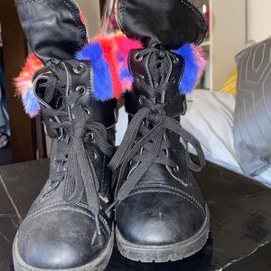 FURRY WOMEN LEATHER BOOTS